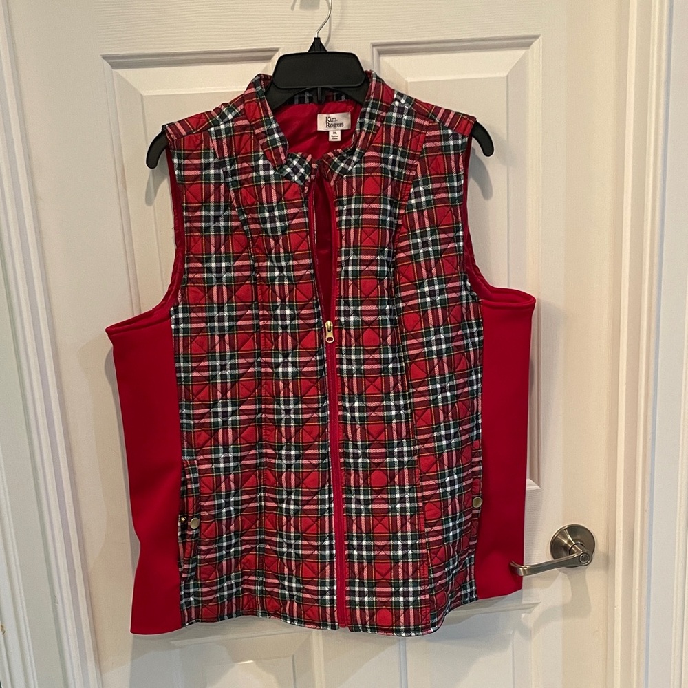 Kim Rogers Red Plaid Vest